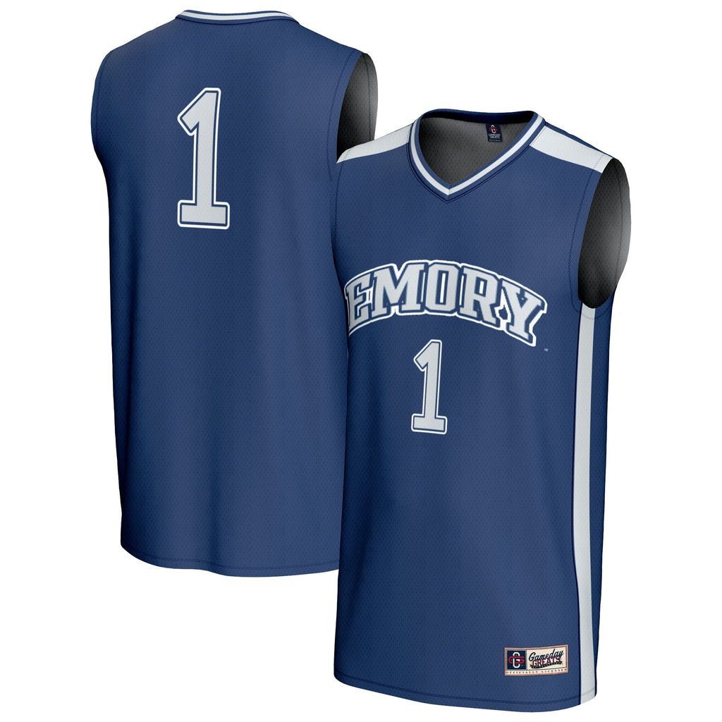 #1 Emory Eagles Lightweight Collegiate Basketball Fashion Jersey - Blue
