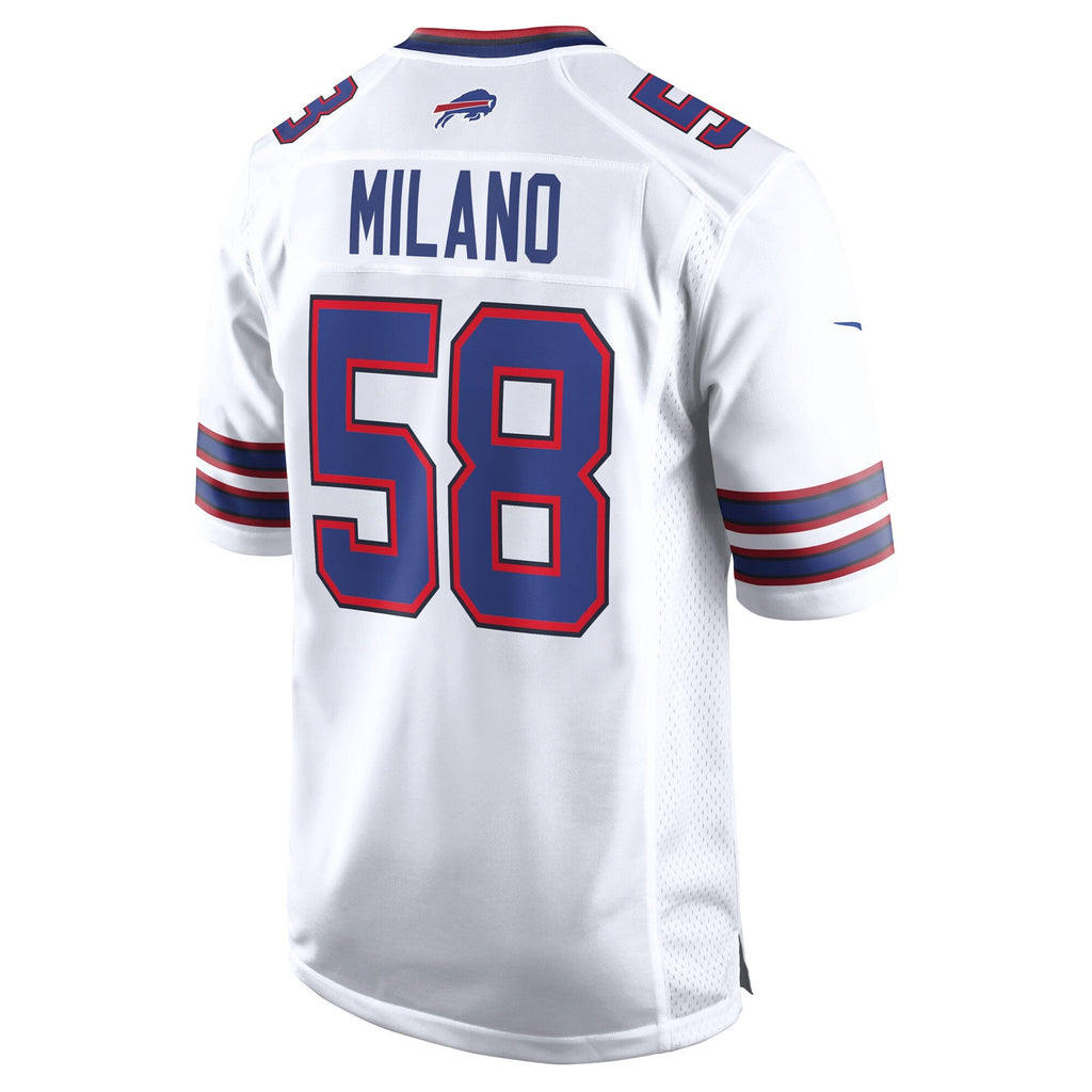 Buffalo Bills Matt Milano White Away Game Player Football Jersey