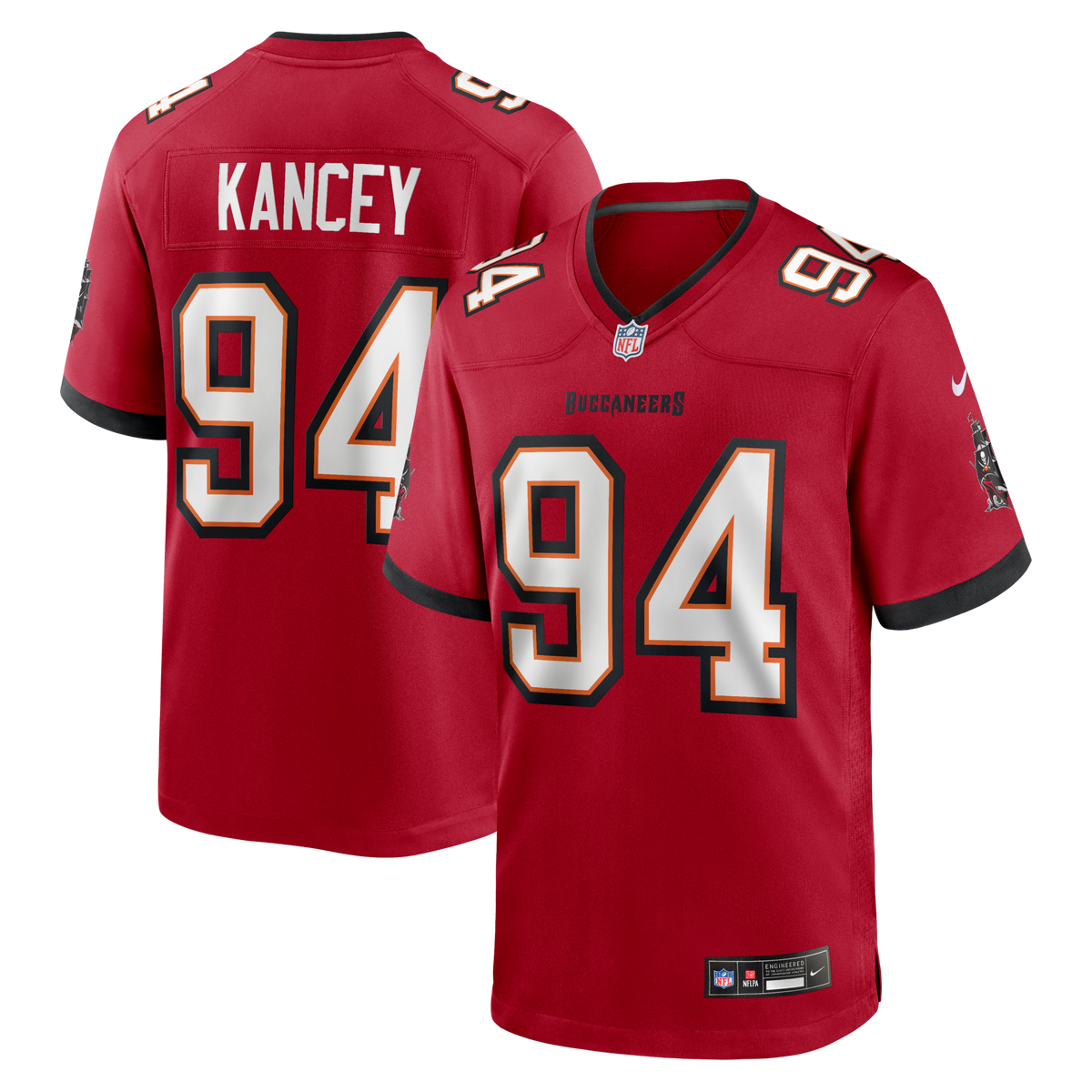Tampa Bay Buccaneers Calijah Kancey Red Game Football Jersey