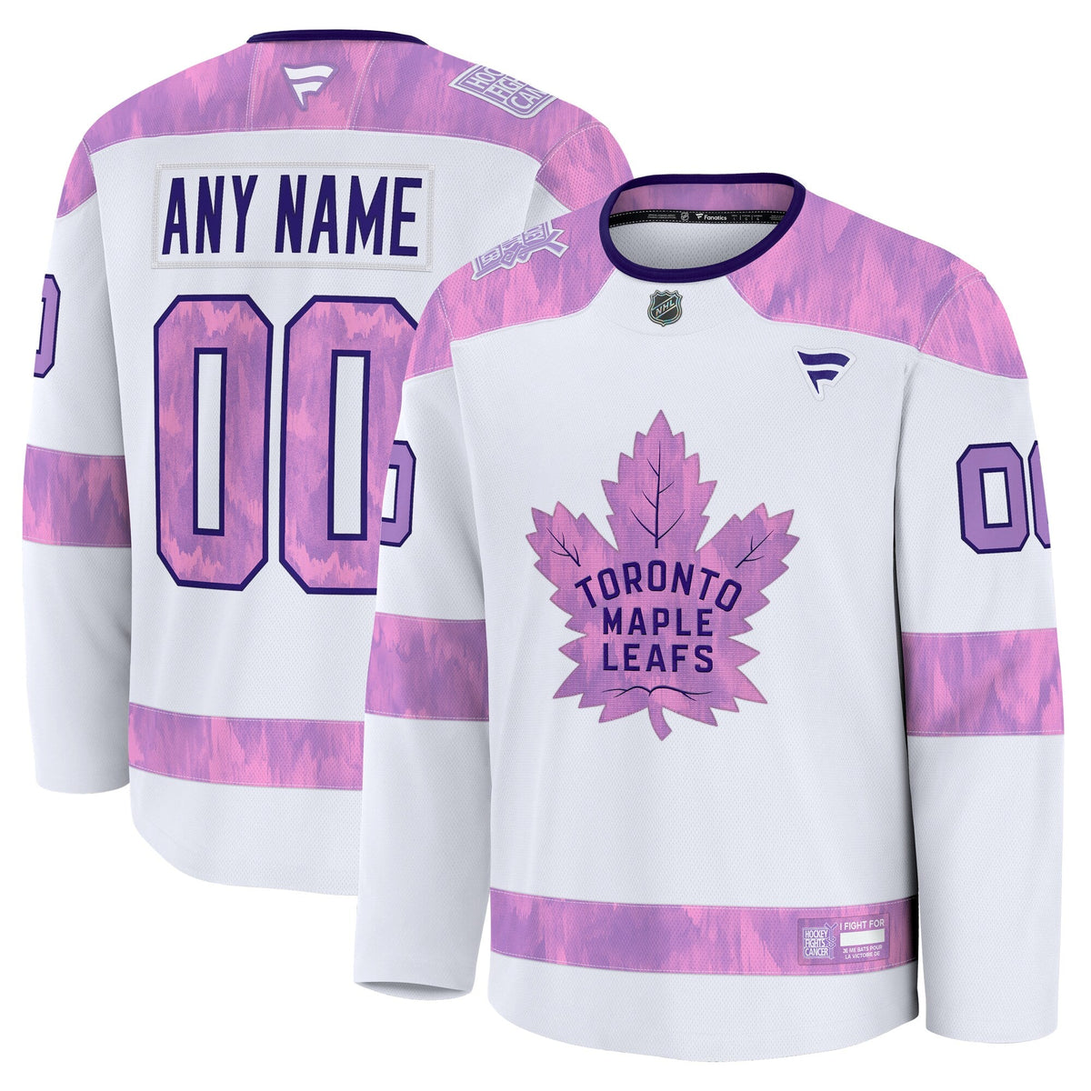 Toronto Maple Leafs White 2024 Hockey Fights Cancer Custom Practice Jersey