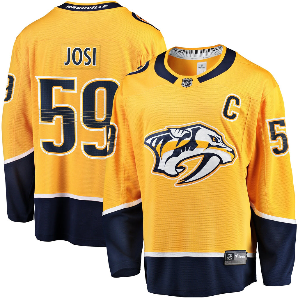 Nashville Predators Roman Josi Gold Home Breakaway Hockey Jersey