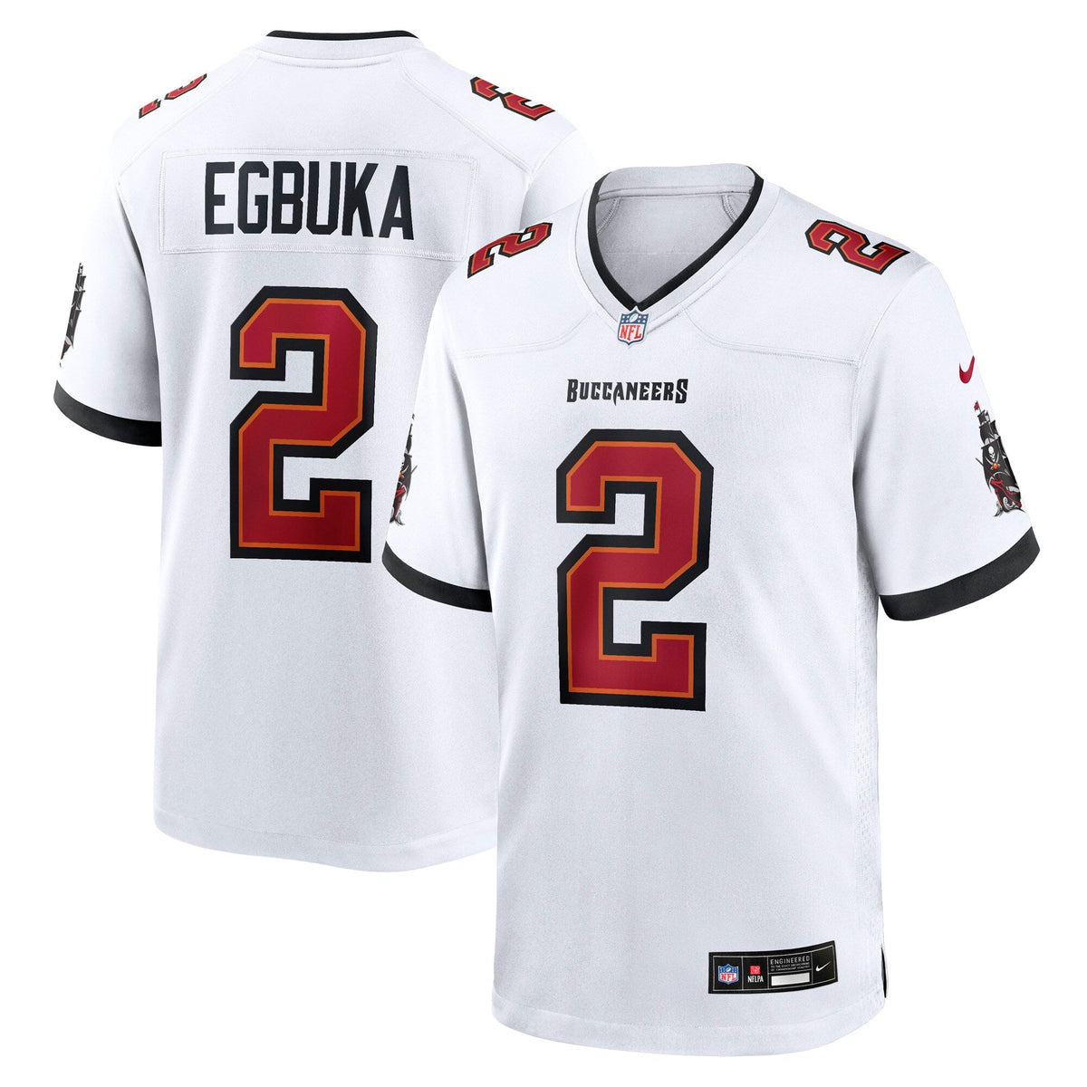 Tampa Bay Buccaneers Emeka Egbuka White Game Football Jersey