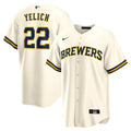Milwaukee Brewers Christian Yelich Cream Home Replica Player Baseball Jersey