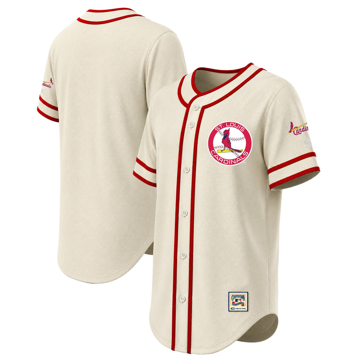 St. Louis Cardinals Stitches Natural Throwback Fashion Baseball Jersey