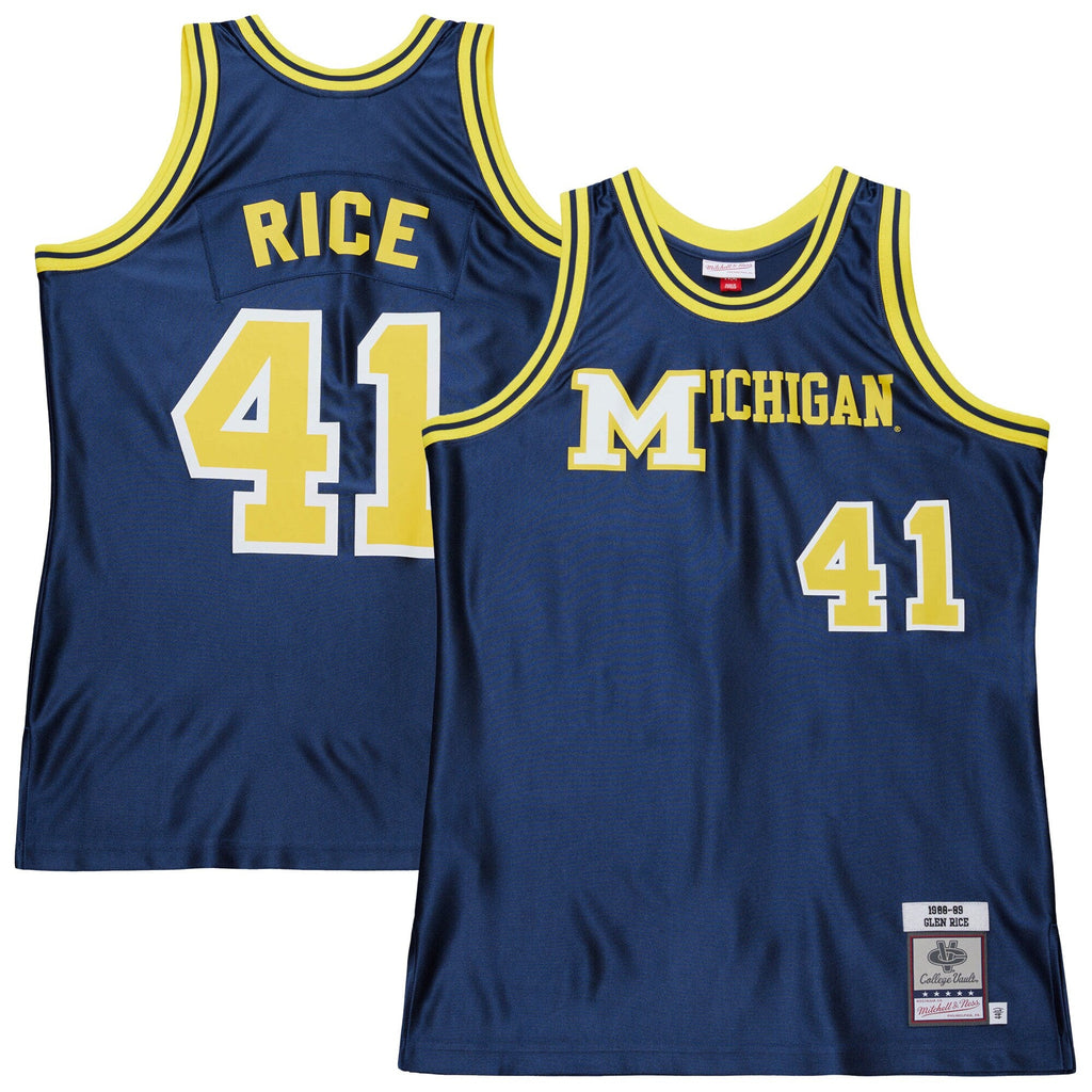 Glen Rice Navy Michigan Wolverines 1988/89 Jersey