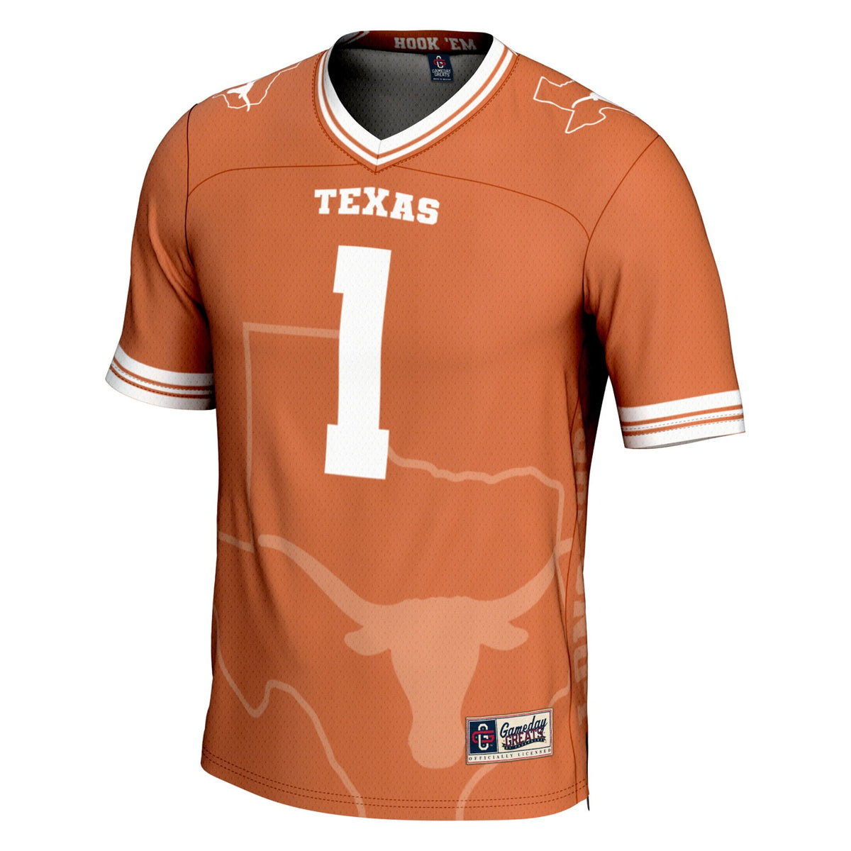 #1 Texas Orange Texas Longhorns Icon Print Football Fashion Jersey