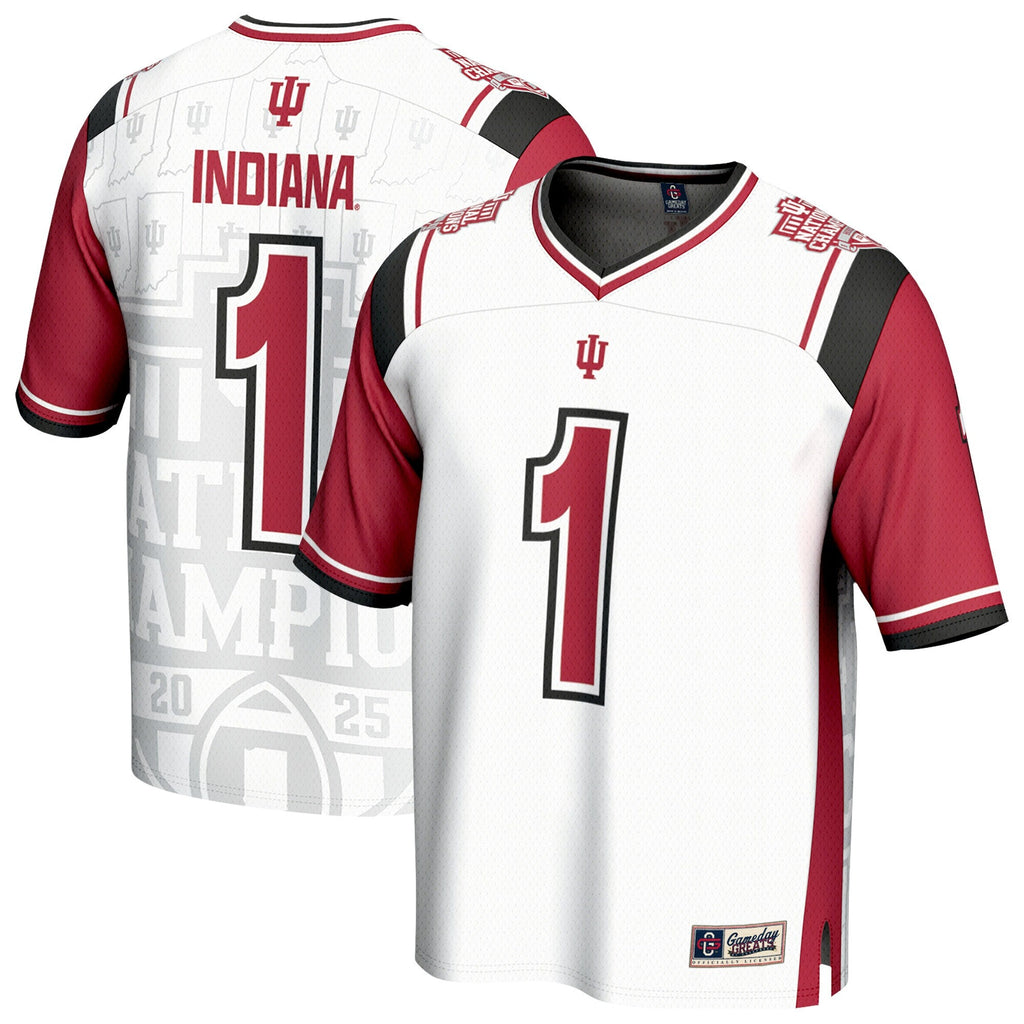 #1 Indiana Hoosiers College Football Playoff 2025 National Champions Commemorative Fashion Jersey - White