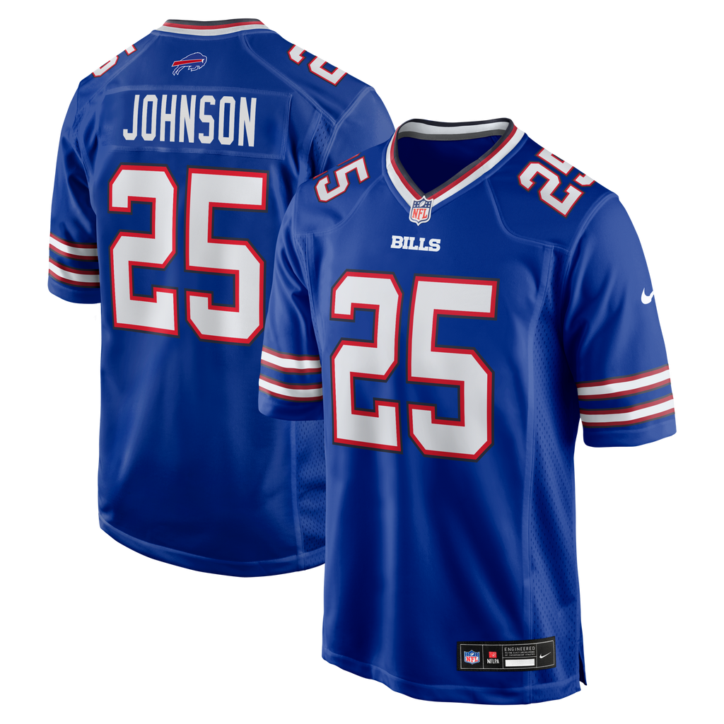 Buffalo Bills Ty Johnson Royal Team Game Football Jersey