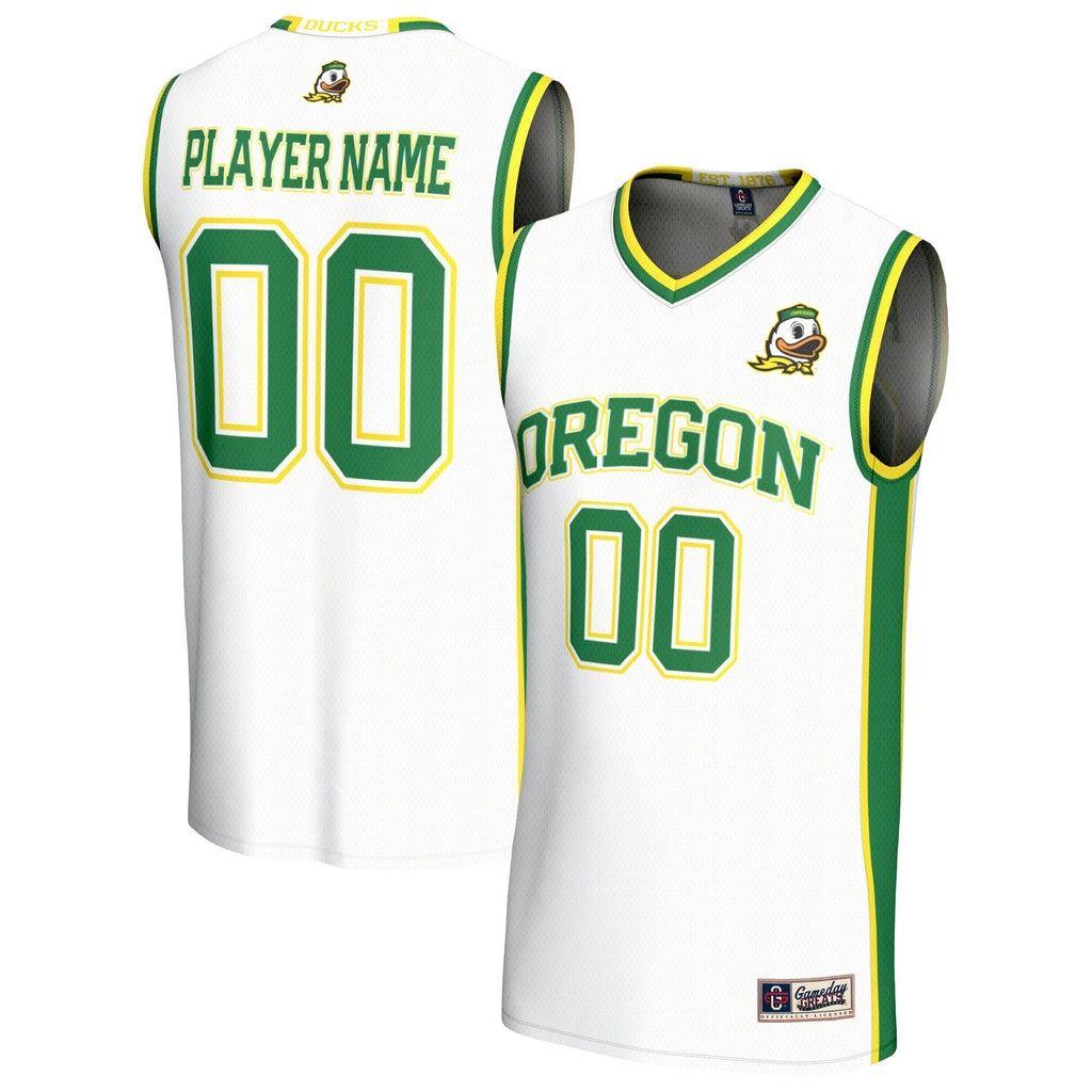 Oregon Ducks Lightweight Collegiate Basketball NIL Pick-A-Player Fashion Jersey - White
