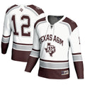 #12 Texas A&M Aggies Hockey Fashion Jersey – White