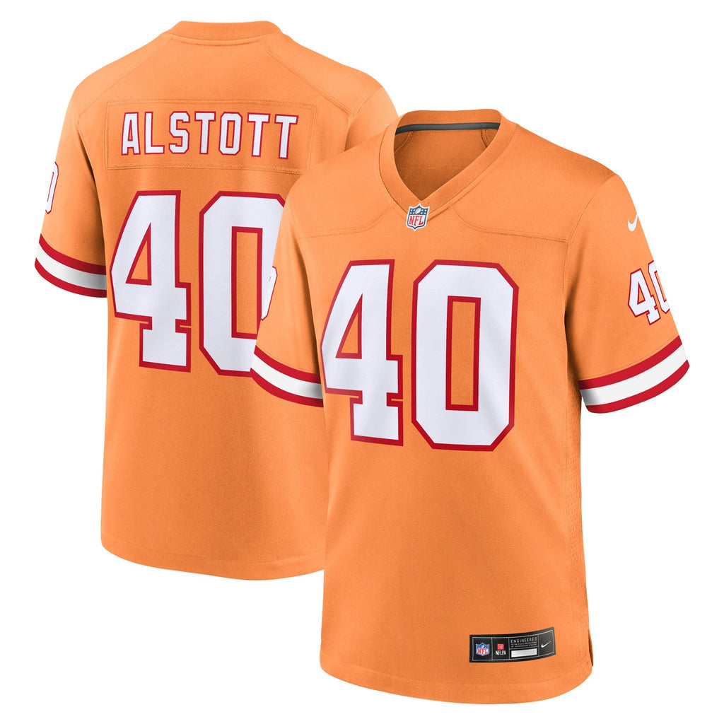 Tampa Bay Buccaneers Mike Alstott Orange Throwback Game Football Jersey