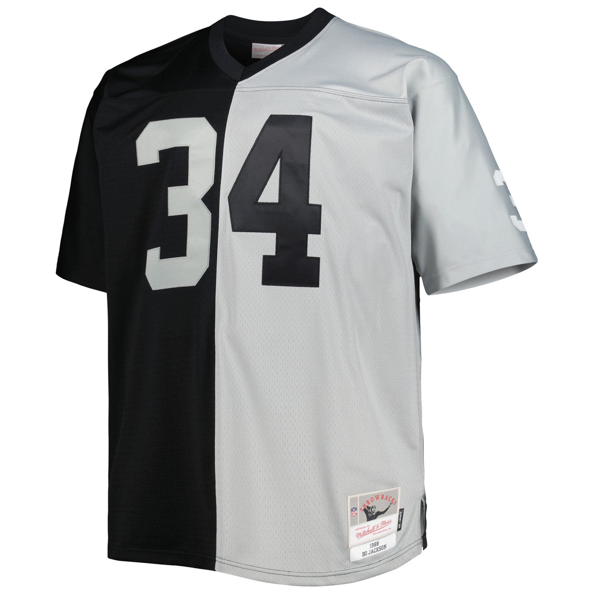 Las Vegas Raiders Bo Jackson Black/Silver Big & Tall Split Legacy Retired Player Replica Football Jersey