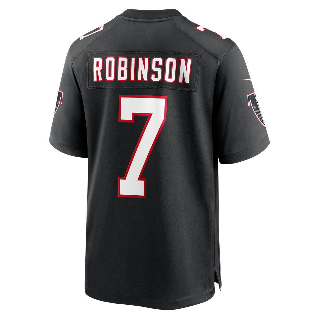 Atlanta Falcons Bijan Robinson Black Throwback Game Football Jersey