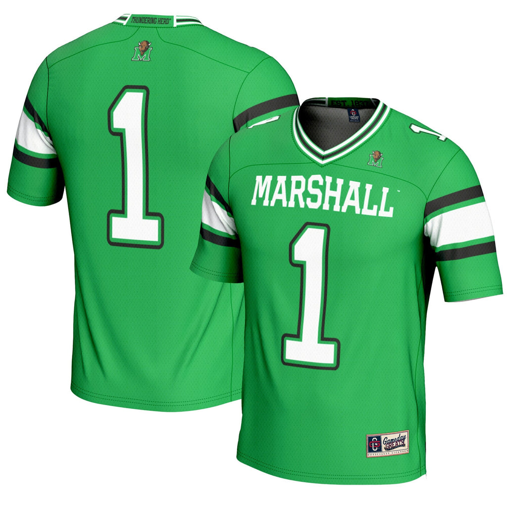 #1 Kelly Green Marshall Thundering Herd Endzone Football Jersey