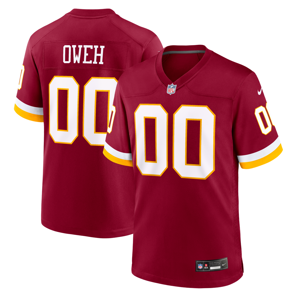 Washington Commanders Odafe Oweh Burgundy Game Football Jersey
