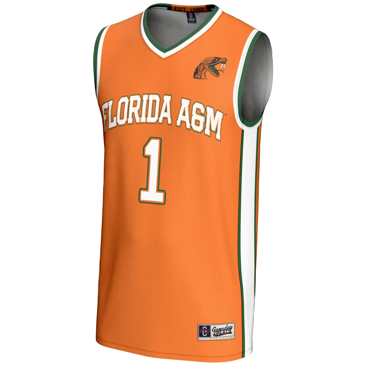 #1 Florida A&M Rattlers Lightweight Basketball Jersey - Orange