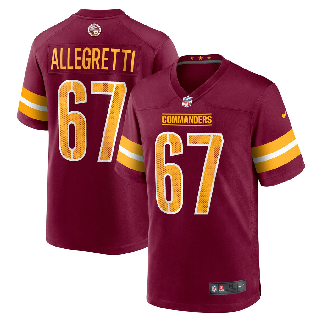 Washington Commanders Nick Allegretti Burgundy Game Football Jersey
