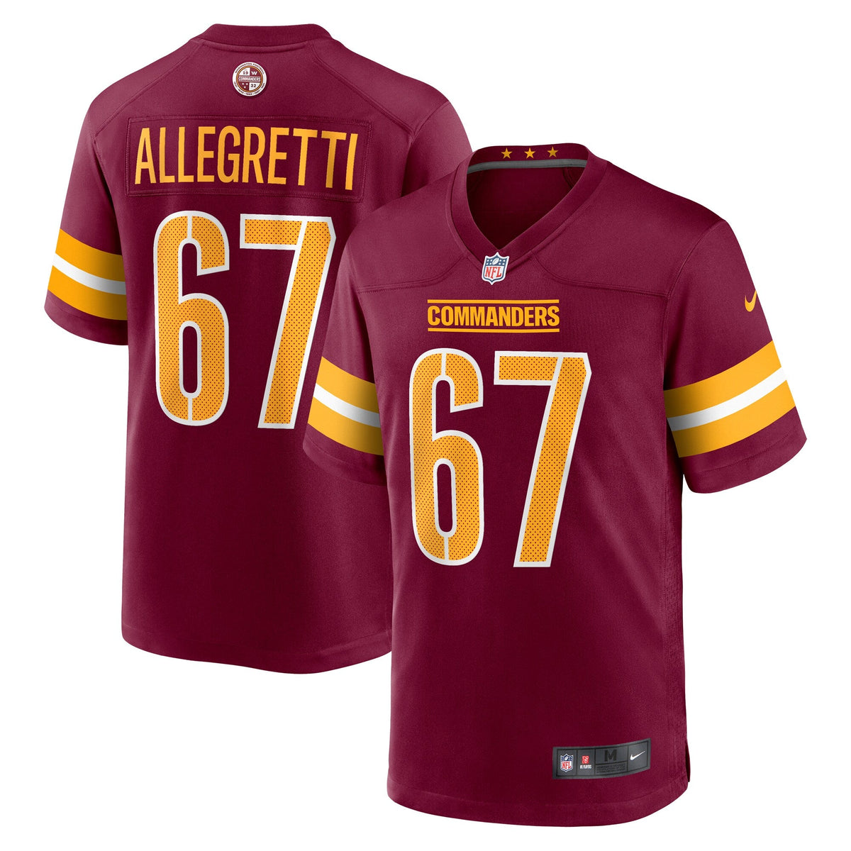 Washington Commanders Nick Allegretti Burgundy Game Football Jersey