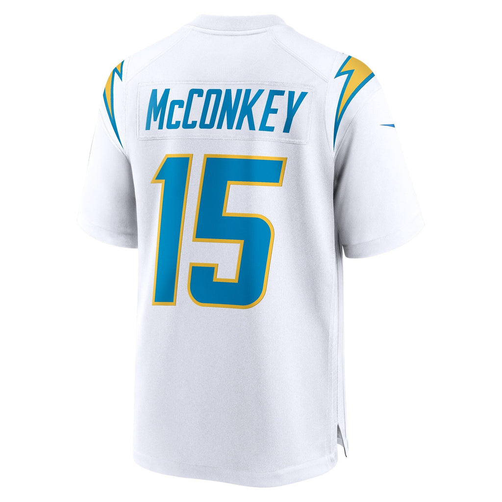 Los Angeles Chargers Ladd McConkey White Game Football Jersey