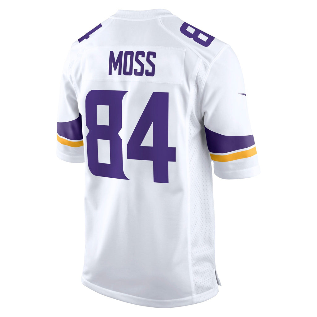 Minnesota Vikings Randy Moss White Retired Player Game Football Jersey