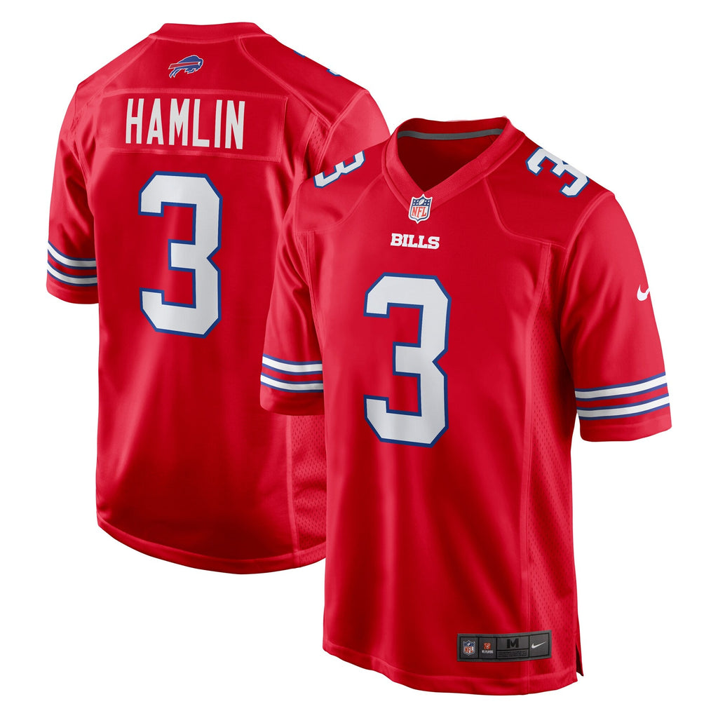 Buffalo Bills Damar Hamlin Red Alternate Game Football Jersey
