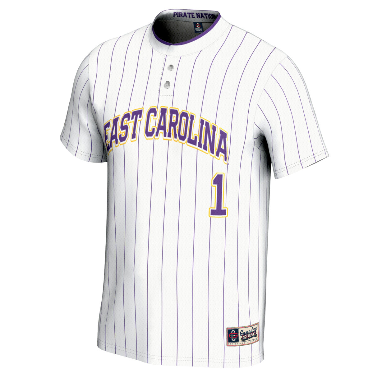 #1 ECU Pirates Lightweight Softball Jersey - White