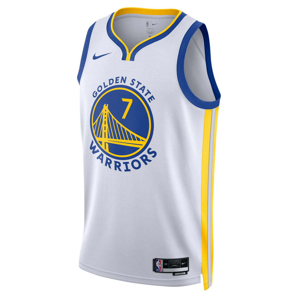 Golden State Warriors Association Edition Swingman Jersey - White - Kristaps Porziņģis