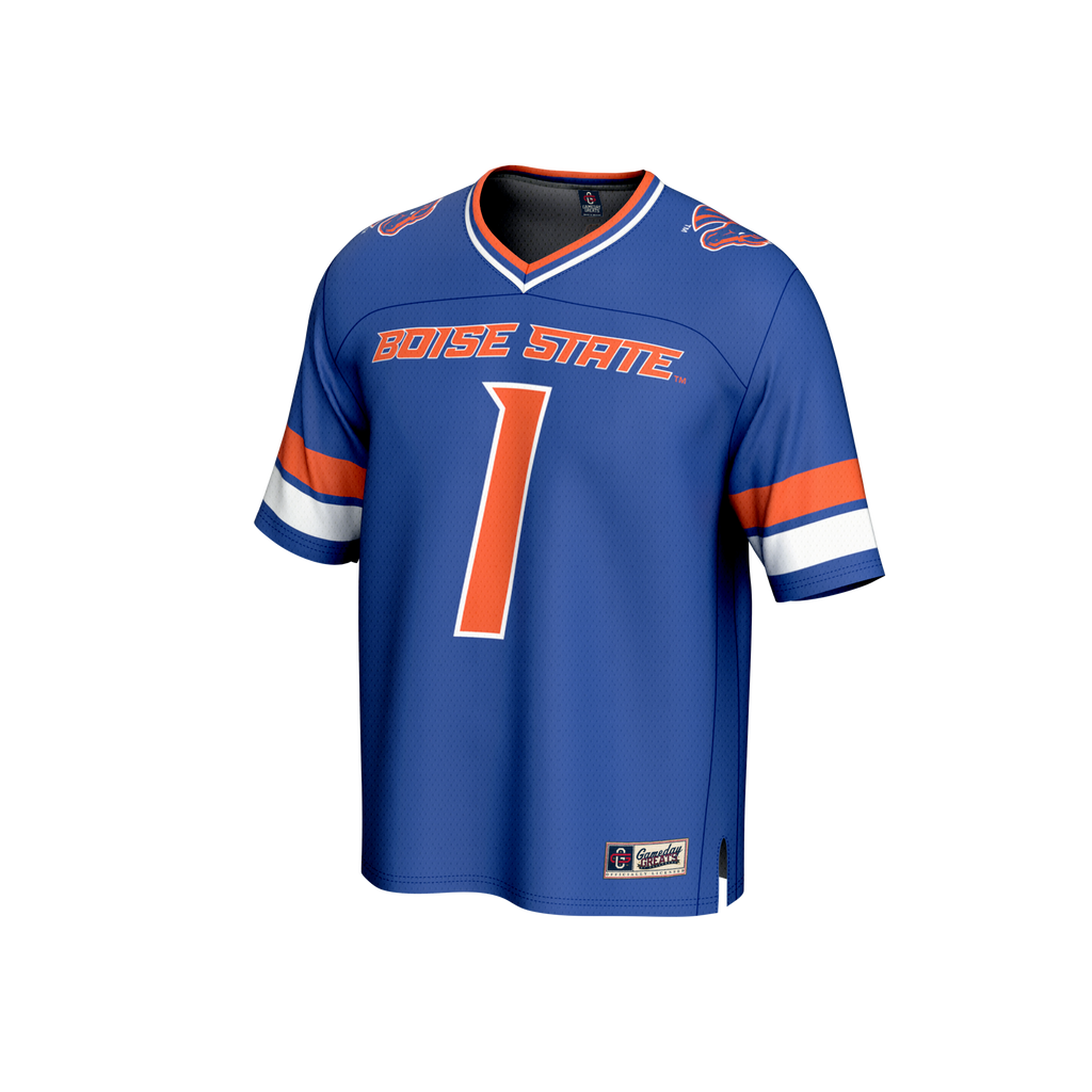 Royal Boise State Broncos Collegiate Football Lightweight Fashion Jersey