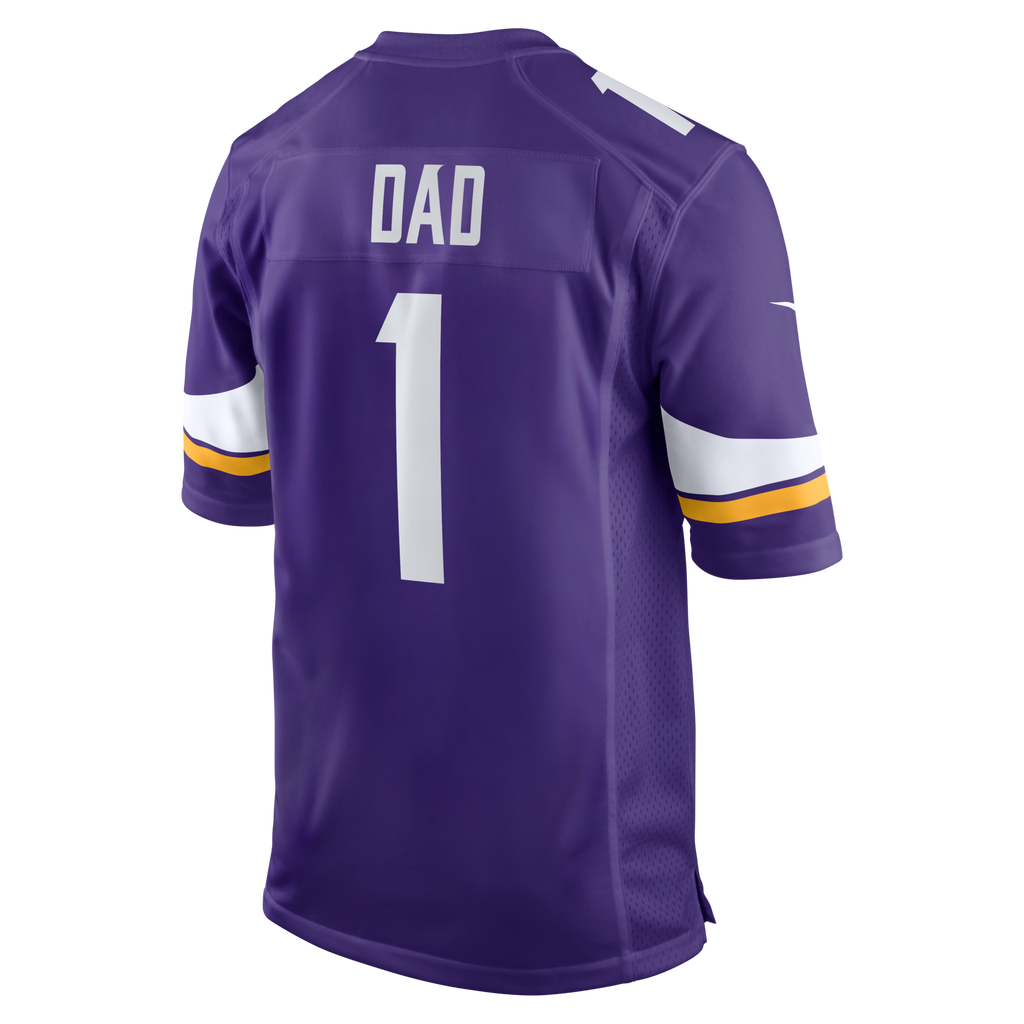 Minnesota Vikings Number 1 Dad Purple Game Football Jersey