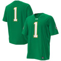#1 Kelly Green Notre Dame Fighting Irish Irish Wear Green Football Twill Replica Jersey