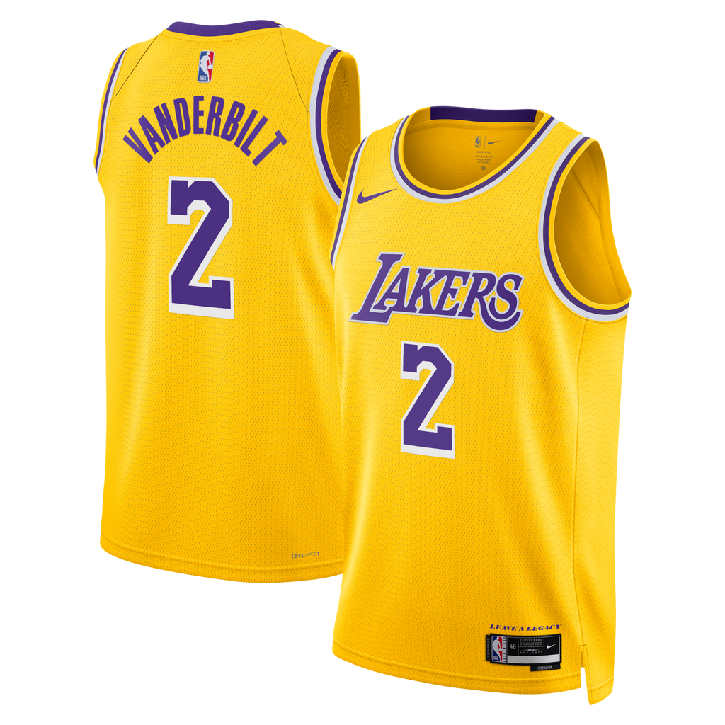 Los Angeles Lakers Icon Edition Swingman Jersey - Gold - Jarred Vanderbilt