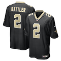 New Orleans Saints Spencer Rattler Black Team Game Football Jersey