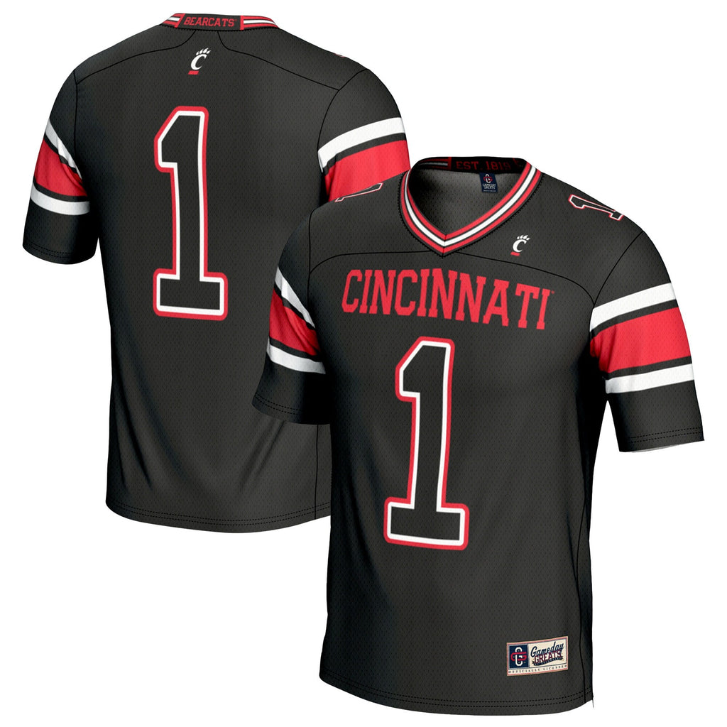 #1 Cincinnati Bearcats Lightweight Football Fashion Jersey - Black
