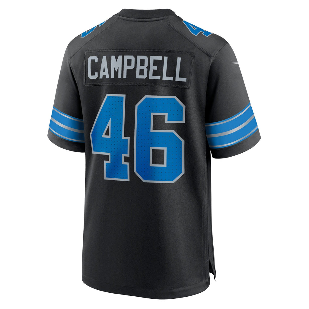Detroit Lions Jack Campbell Black 2nd Alternate Game Football Jersey