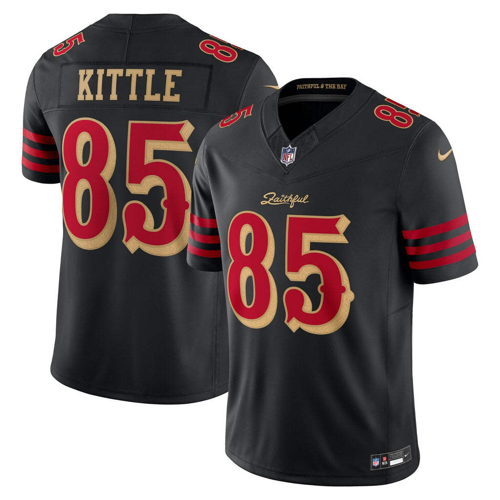 San Francisco 49ers George Kittle Black 2025 Rivalries Collection Stitched Limited Football Jersey