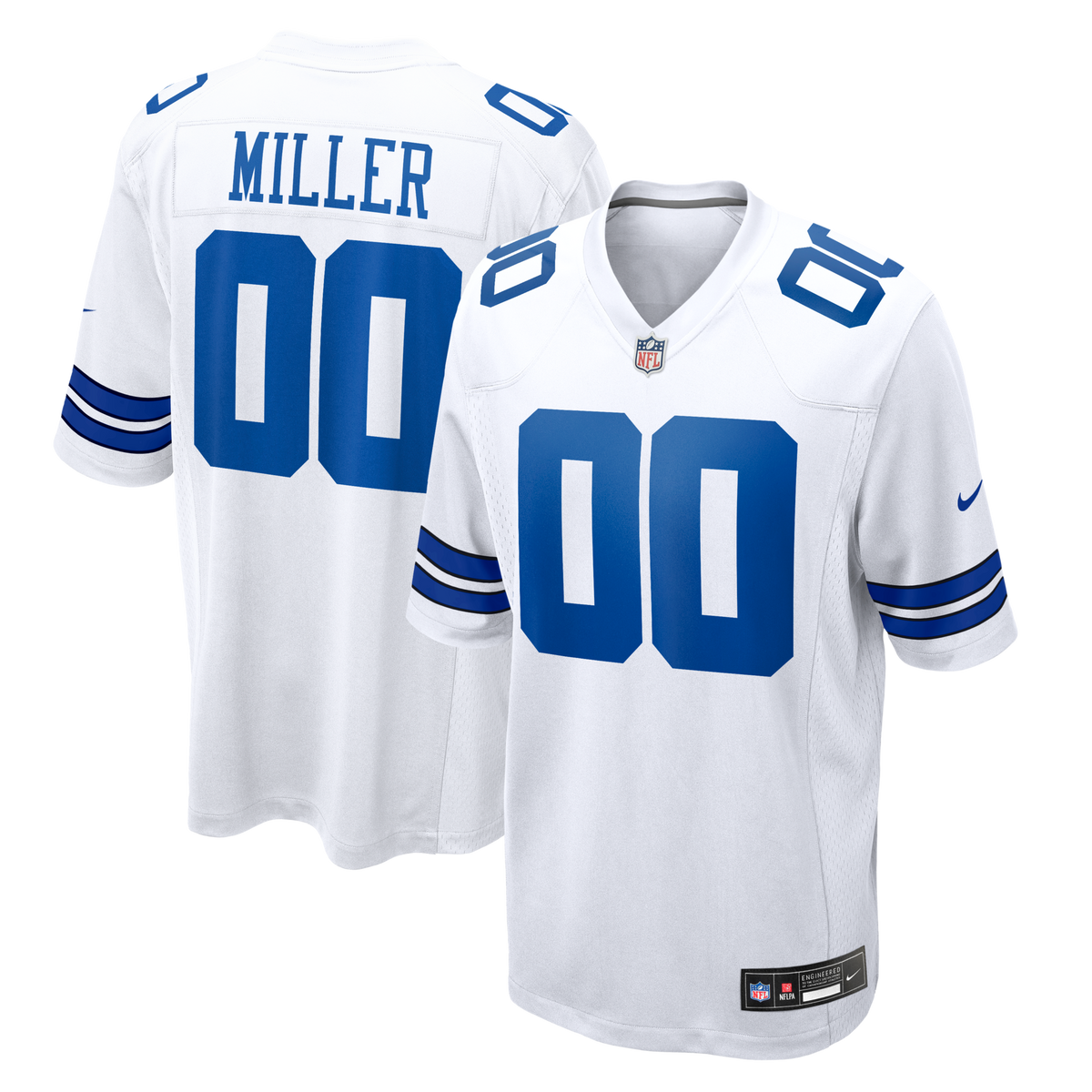Dallas Cowboys Von Miller White Game Football Jersey