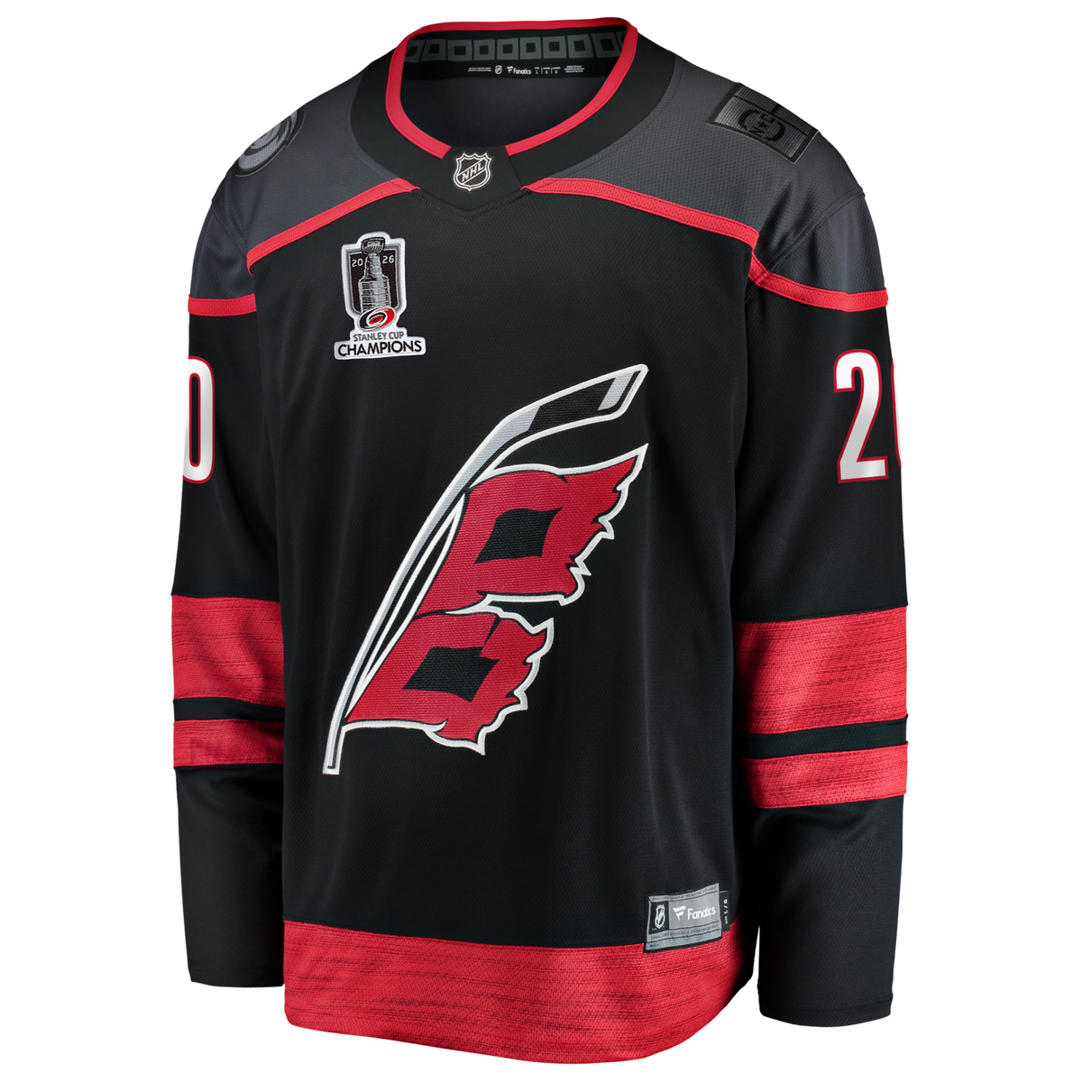 Carolina Hurricanes Sebastian Aho Black 2026 Stanley Cup Champions Home Breakaway Hockey Jersey