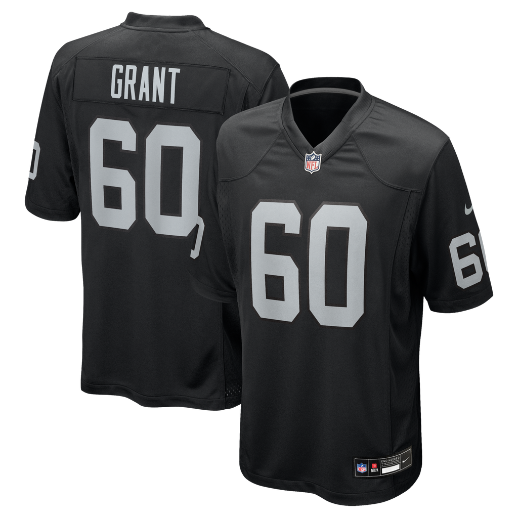 Las Vegas Raiders Charles Grant Black Team Game Football Jersey