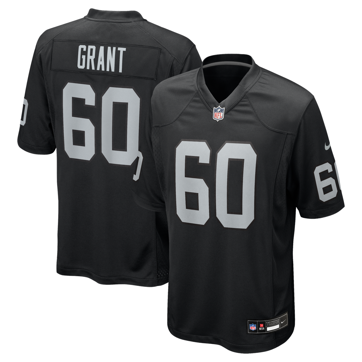Las Vegas Raiders Charles Grant Black Team Game Football Jersey