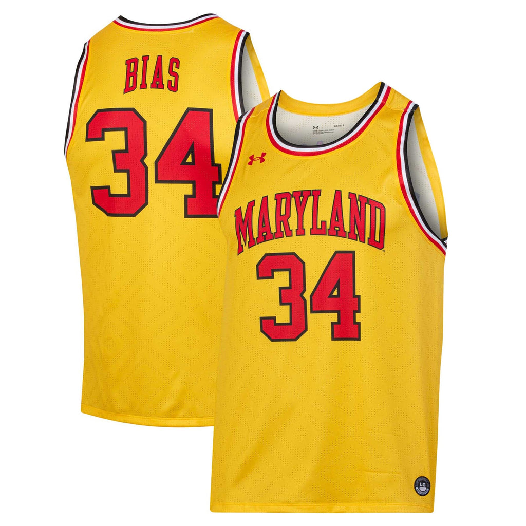 Len Bias Gold Maryland Terrapins Replica Player Jersey
