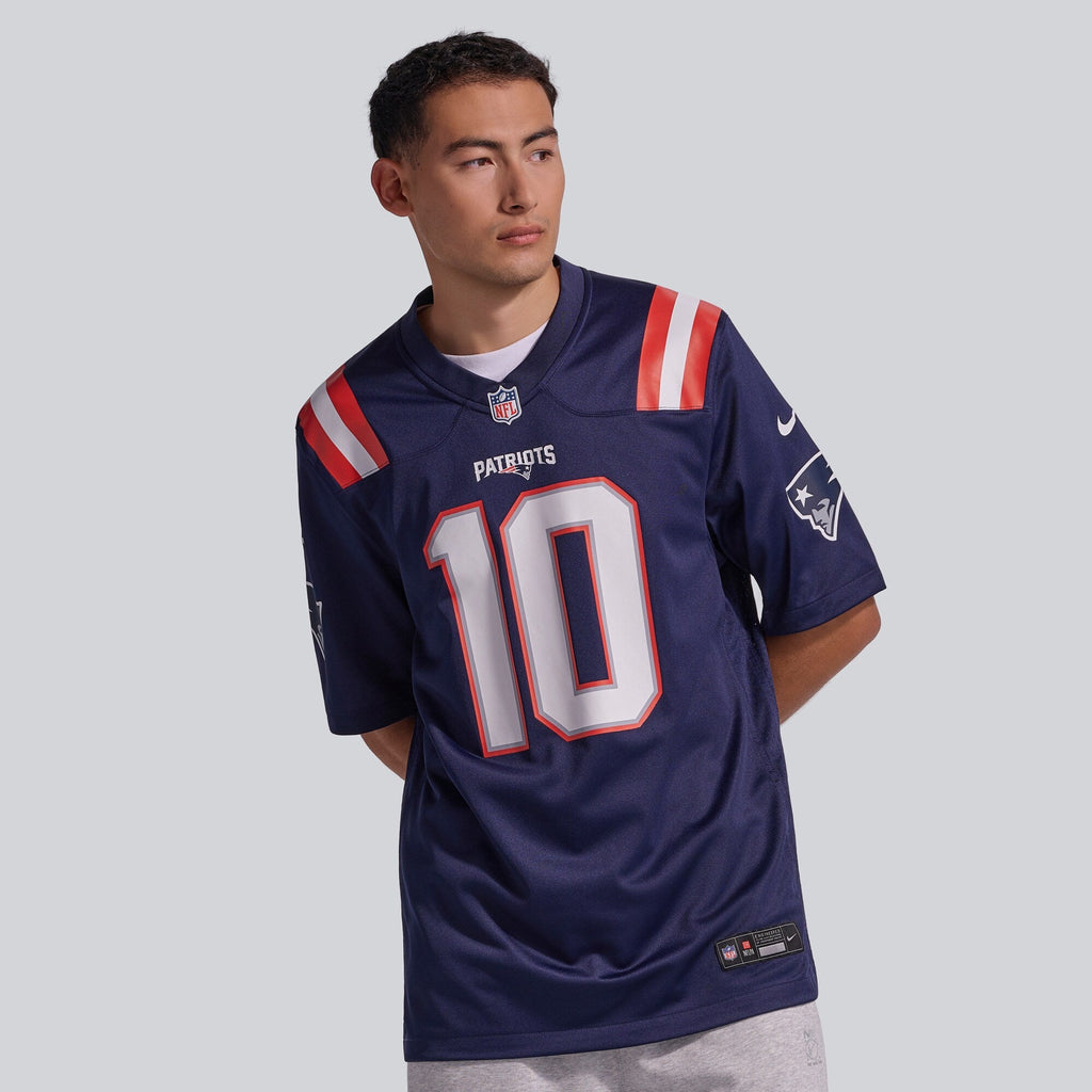 New England Patriots Drake Maye Navy Player Game Football Jersey