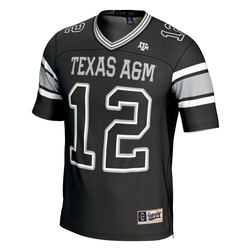 #12 Black Texas A&M Aggies Football Lightweight Fashion Jersey
