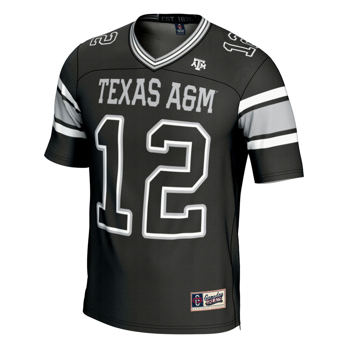 #12 Black Texas A&M Aggies Football Lightweight Fashion Jersey