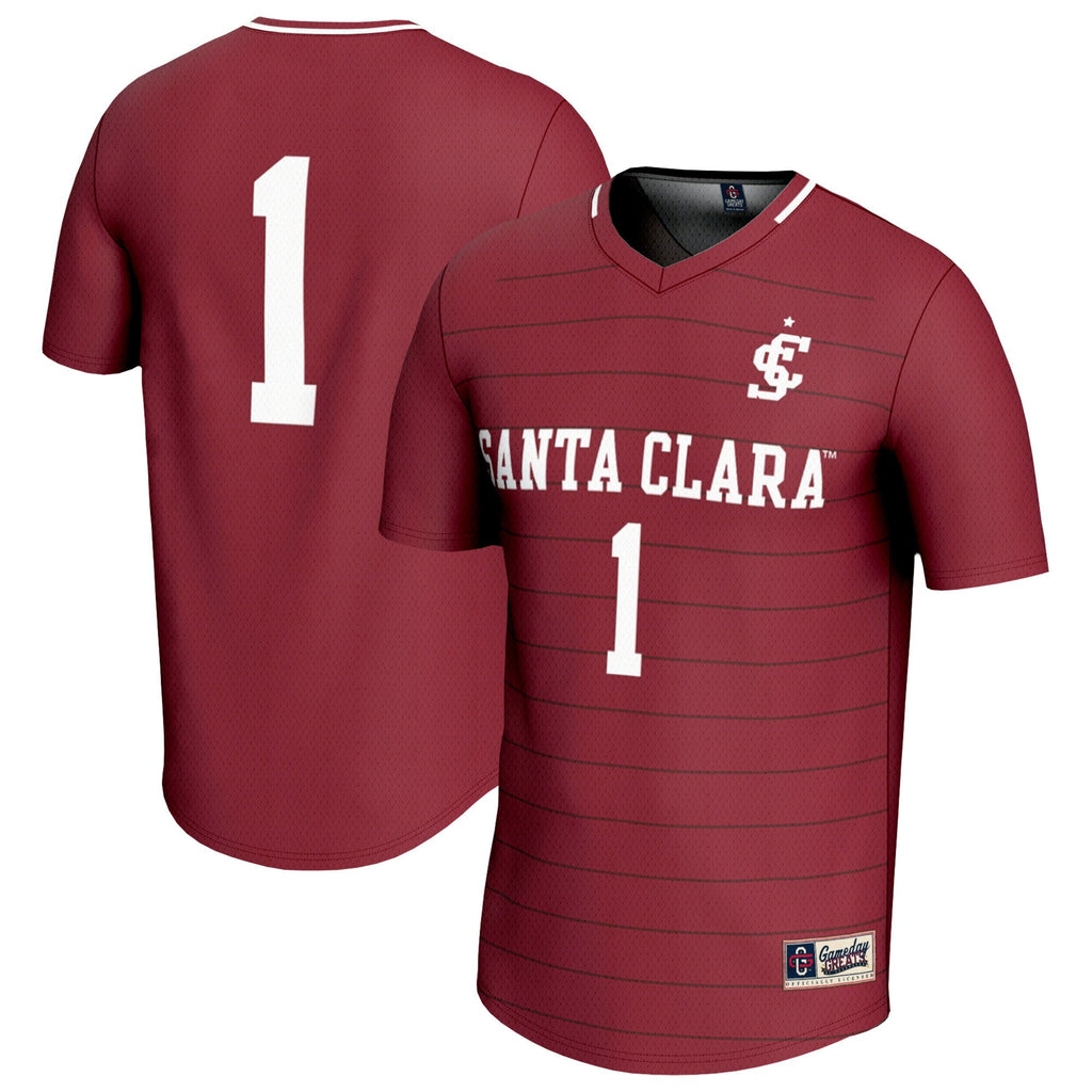 #1 Maroon Santa Clara Broncos Lightweight Soccer Fashion Jersey