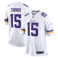 Minnesota Vikings Dallas Turner White Game Football Jersey