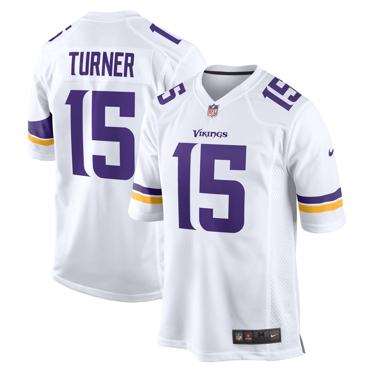 Minnesota Vikings Dallas Turner White Game Football Jersey