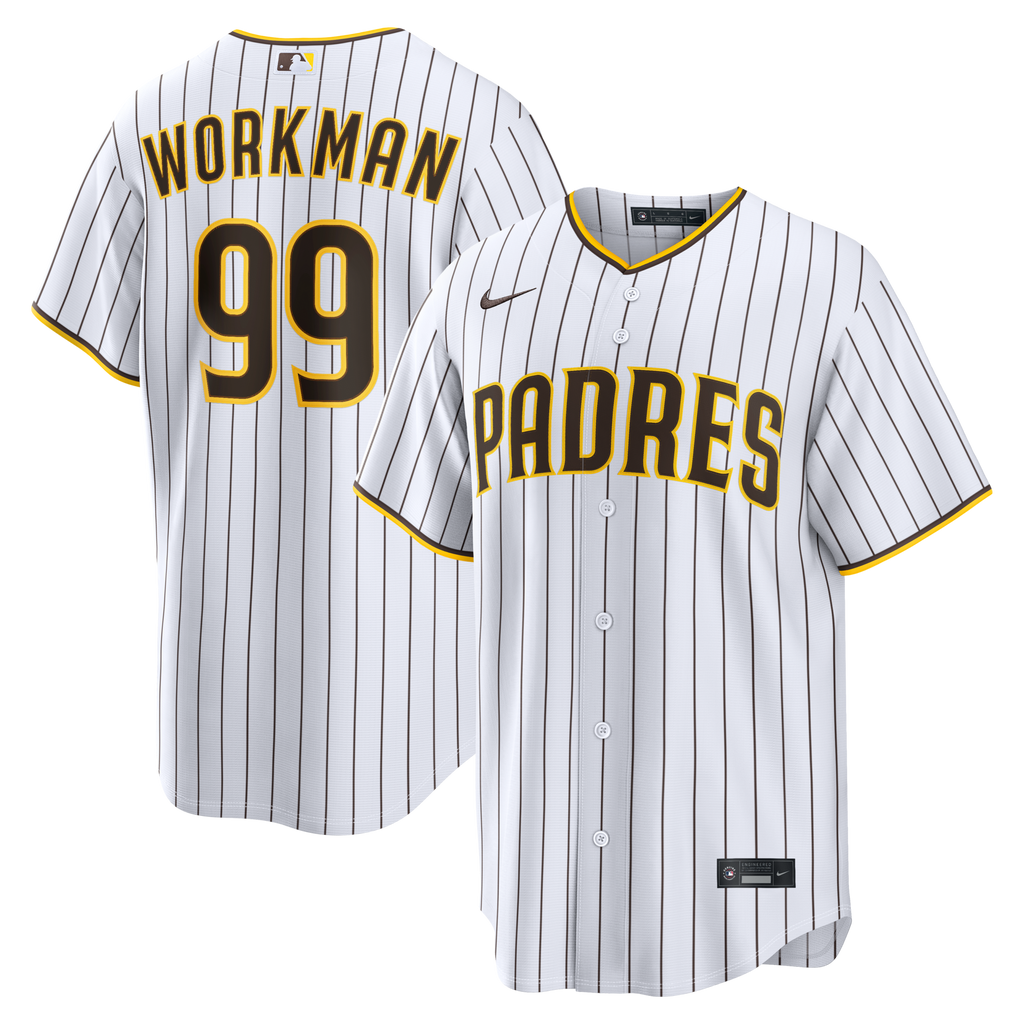 San Diego Padres Gage Workman White Home Replica Baseball Jersey