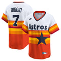 Houston Astros Craig Biggio White Throwback Cooperstown Collection Limited Player Baseball Jersey