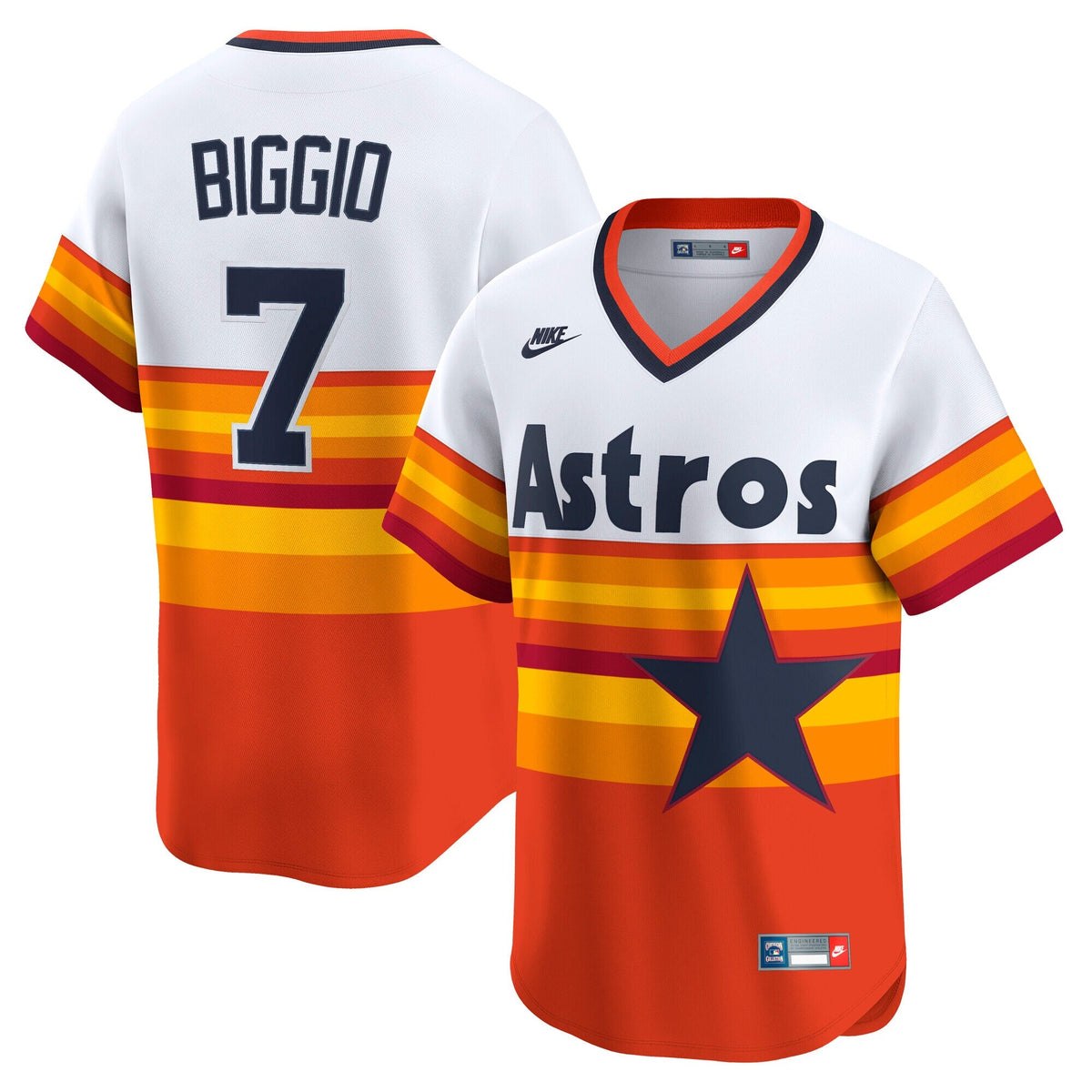 Houston Astros Craig Biggio White Throwback Cooperstown Collection Limited Player Baseball Jersey