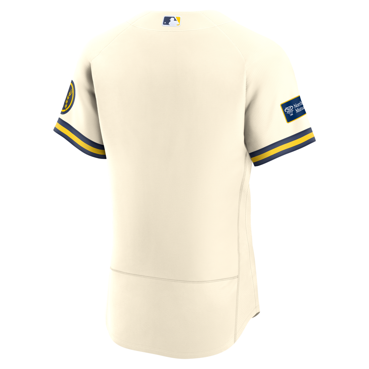 Milwaukee Brewers Cream Home Sponsor Patch Baseball Jersey